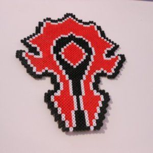 World of Warcraft Horde symbol perler figure